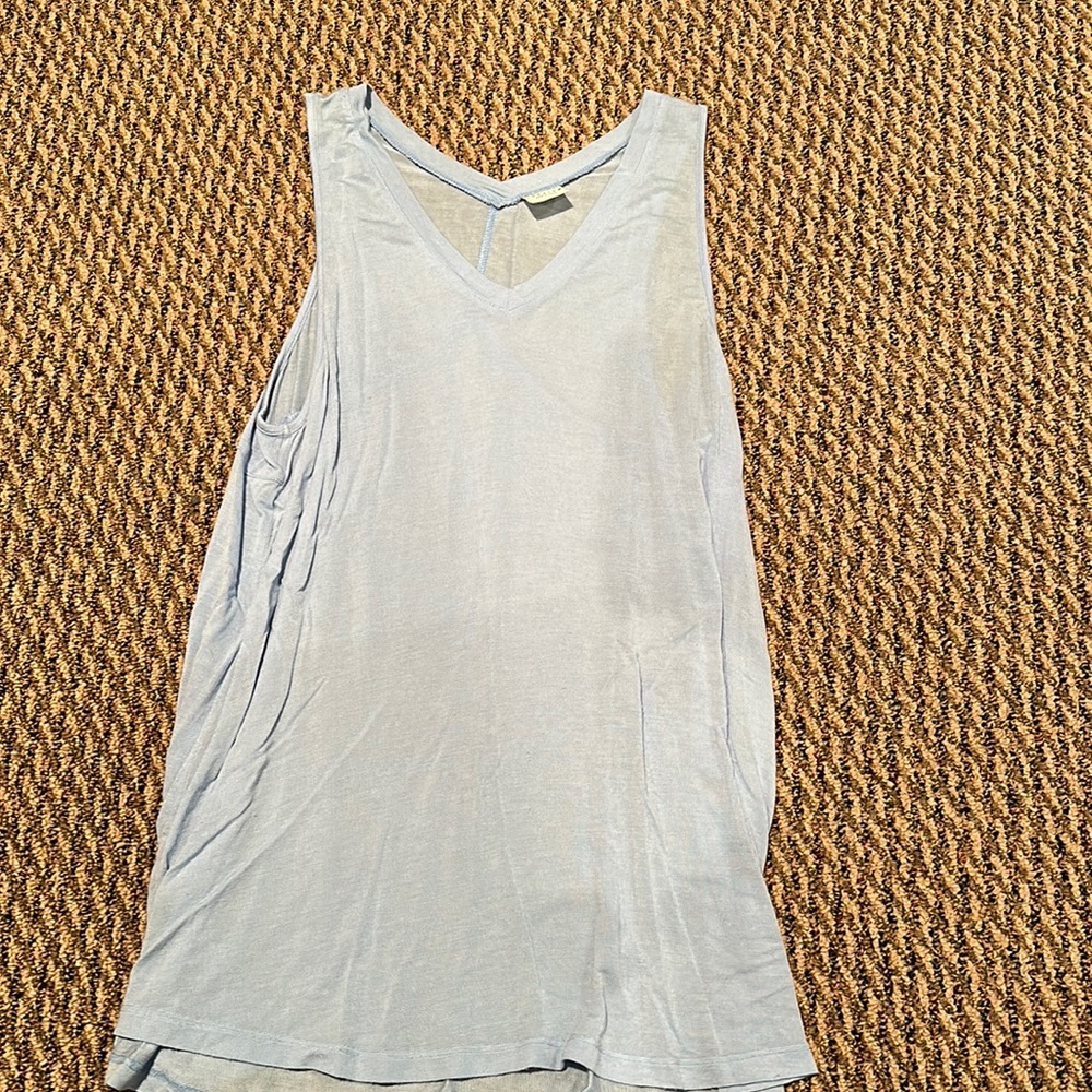 Light blue v-neck tank top